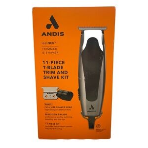 Andis inLiner T-Blade Trimmer & Full Size Shaver Head 11-Piece Kit - Made In USA